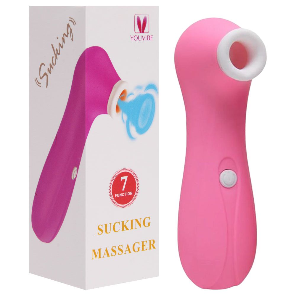 Vibrador Sugador Estimulador 7 vibrações Rosa