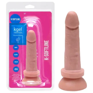 Pênis Prótese De Borracha Com Ventosa Clara 15,5 X 3,7Cm Kgel